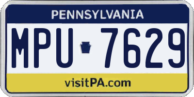 PA license plate MPU7629