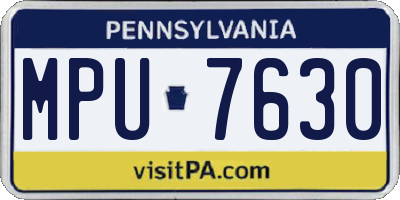 PA license plate MPU7630