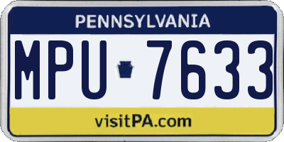 PA license plate MPU7633