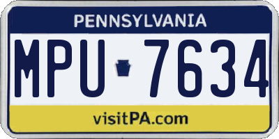PA license plate MPU7634