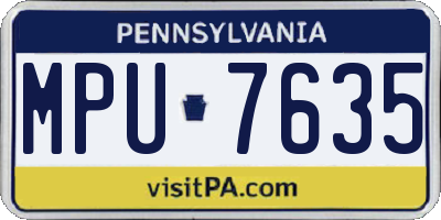 PA license plate MPU7635