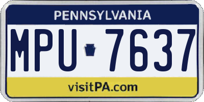 PA license plate MPU7637