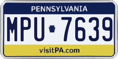 PA license plate MPU7639