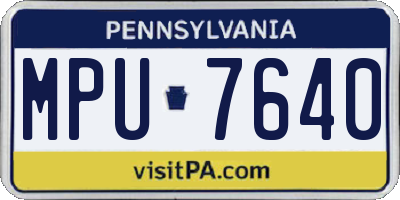 PA license plate MPU7640