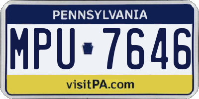 PA license plate MPU7646