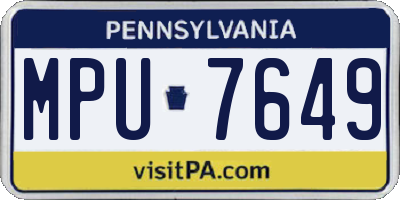 PA license plate MPU7649