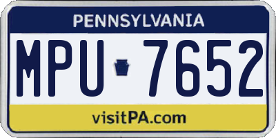 PA license plate MPU7652