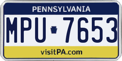 PA license plate MPU7653