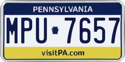 PA license plate MPU7657