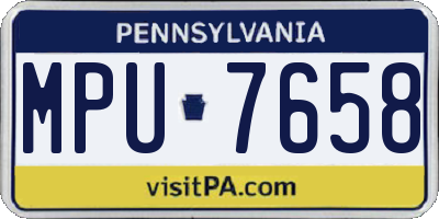 PA license plate MPU7658