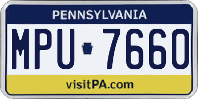 PA license plate MPU7660