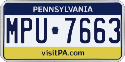 PA license plate MPU7663