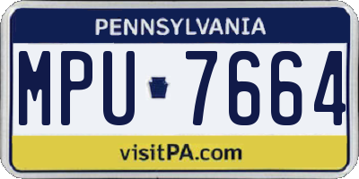 PA license plate MPU7664