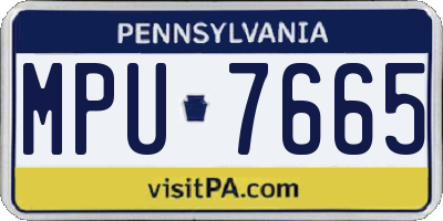 PA license plate MPU7665