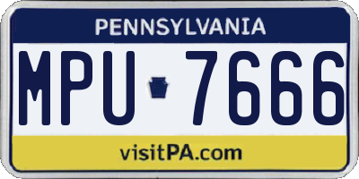 PA license plate MPU7666