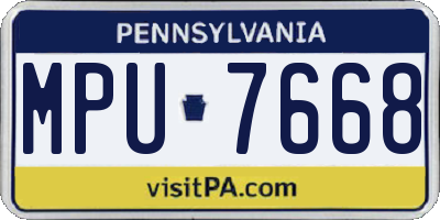 PA license plate MPU7668