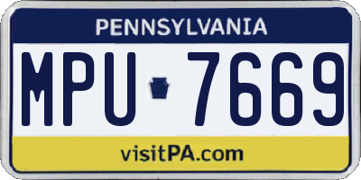 PA license plate MPU7669