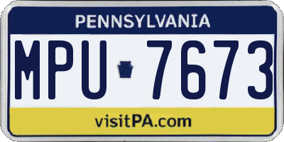 PA license plate MPU7673