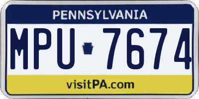 PA license plate MPU7674