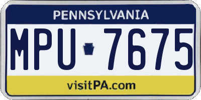 PA license plate MPU7675