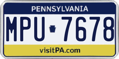 PA license plate MPU7678