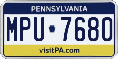 PA license plate MPU7680