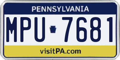 PA license plate MPU7681