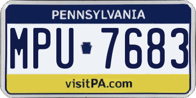 PA license plate MPU7683