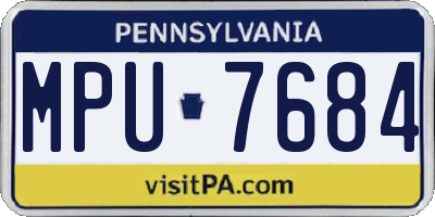 PA license plate MPU7684