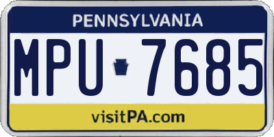 PA license plate MPU7685