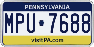PA license plate MPU7688