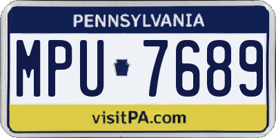 PA license plate MPU7689