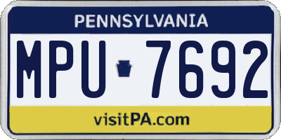 PA license plate MPU7692