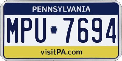 PA license plate MPU7694