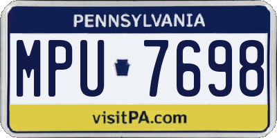 PA license plate MPU7698