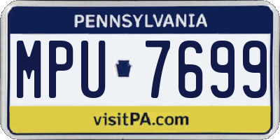 PA license plate MPU7699