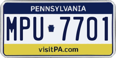 PA license plate MPU7701