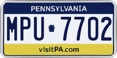 PA license plate MPU7702