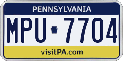 PA license plate MPU7704