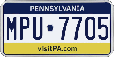 PA license plate MPU7705