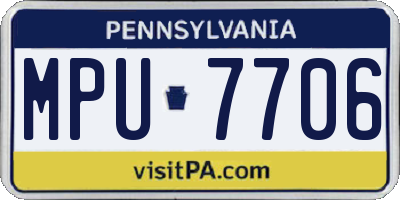 PA license plate MPU7706