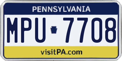 PA license plate MPU7708