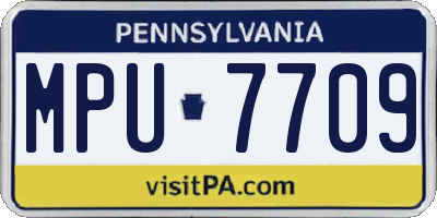 PA license plate MPU7709
