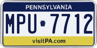 PA license plate MPU7712