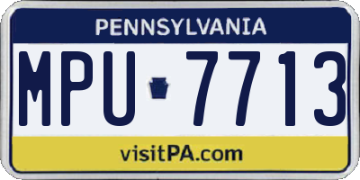 PA license plate MPU7713