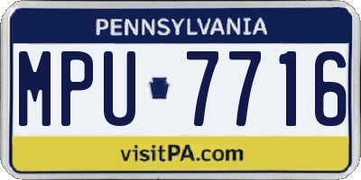 PA license plate MPU7716