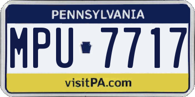PA license plate MPU7717