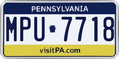 PA license plate MPU7718