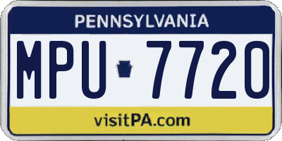 PA license plate MPU7720