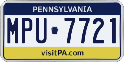 PA license plate MPU7721
